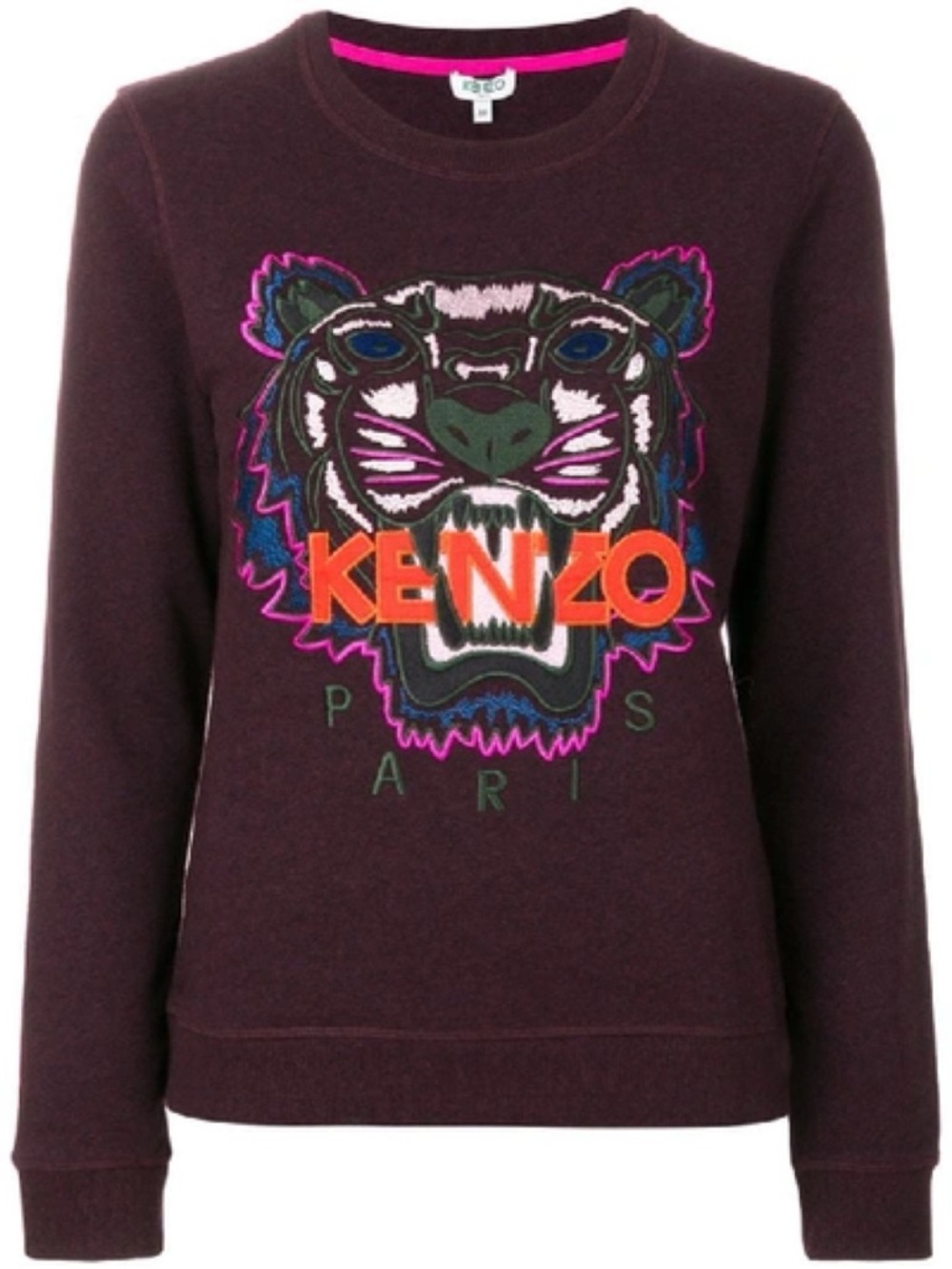 Kenzo Embroidered Cotton Sweatshirt In Prune